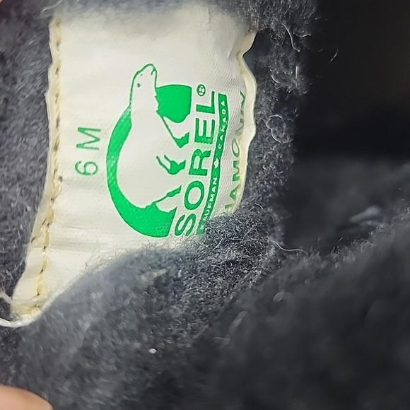 Sorel Chamonix Black Leather Shearling Lined Lace Up Shearling Winter Boots 6 - Picture 5 of 6